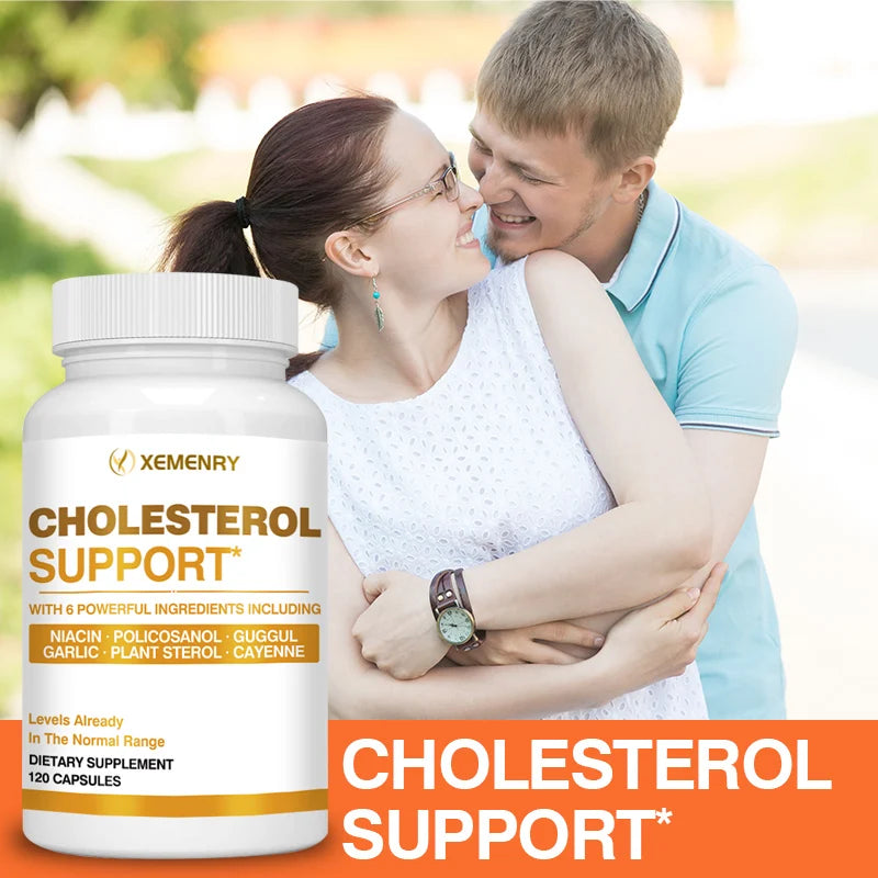 Cholesterol Supplements - Improves Blood Circulation, Supports Blood Pressure and Heart Health - 120 Capsules