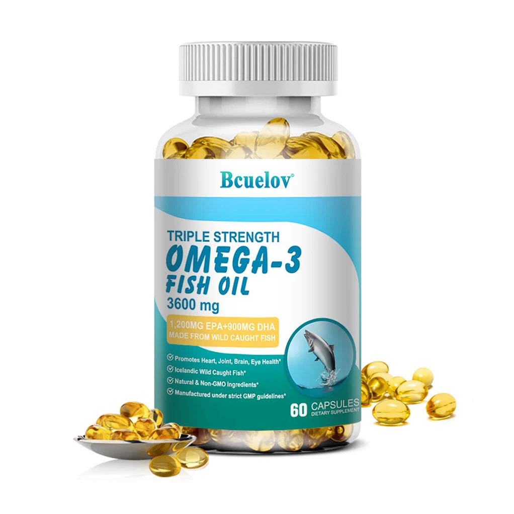 Bcuelov Omega-3 Fish Oil Dietary Supplement