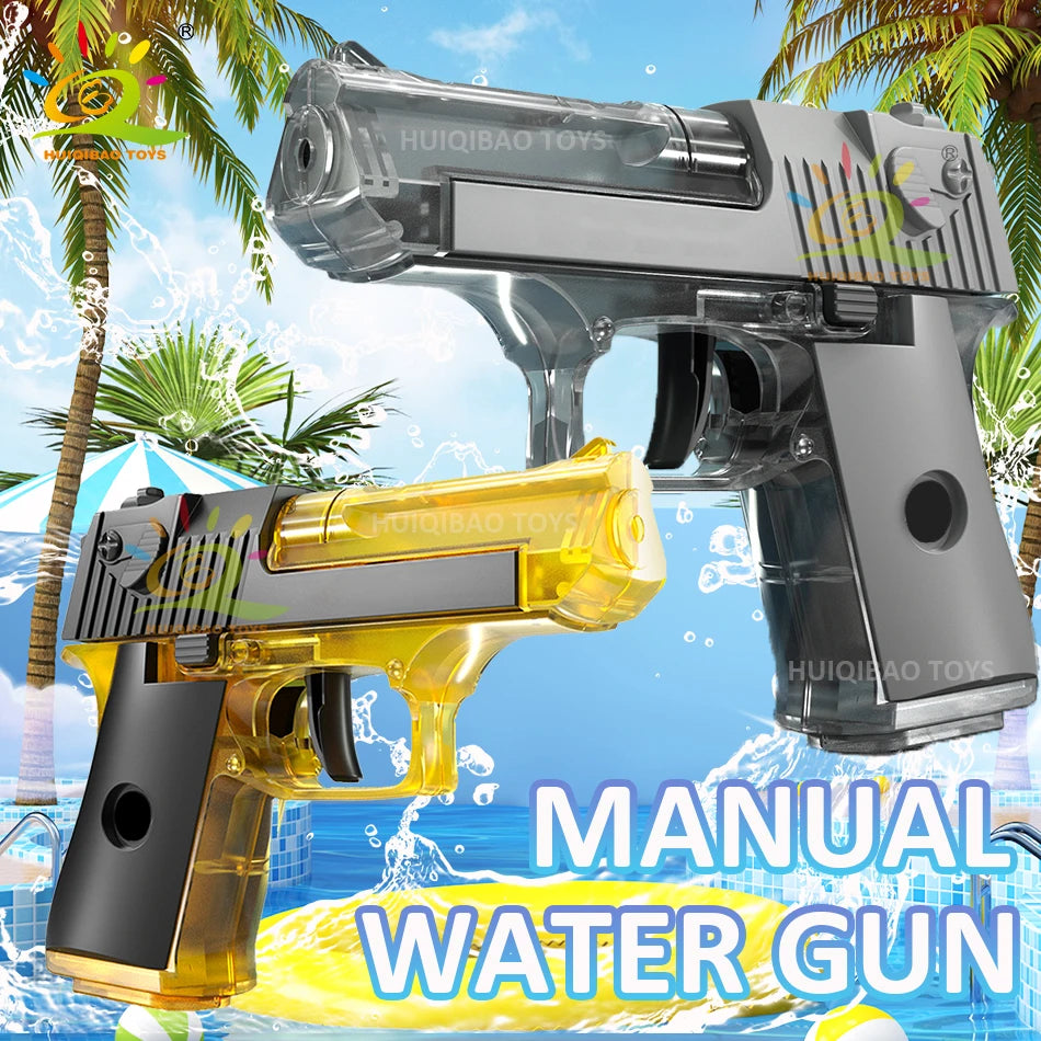 HUIQIBAO Desert Eagle Manual Water Gun Portable Summer Beach Outdoor Shooting Pistol Fight Fantasy Toys for Boys Game Adults Kid