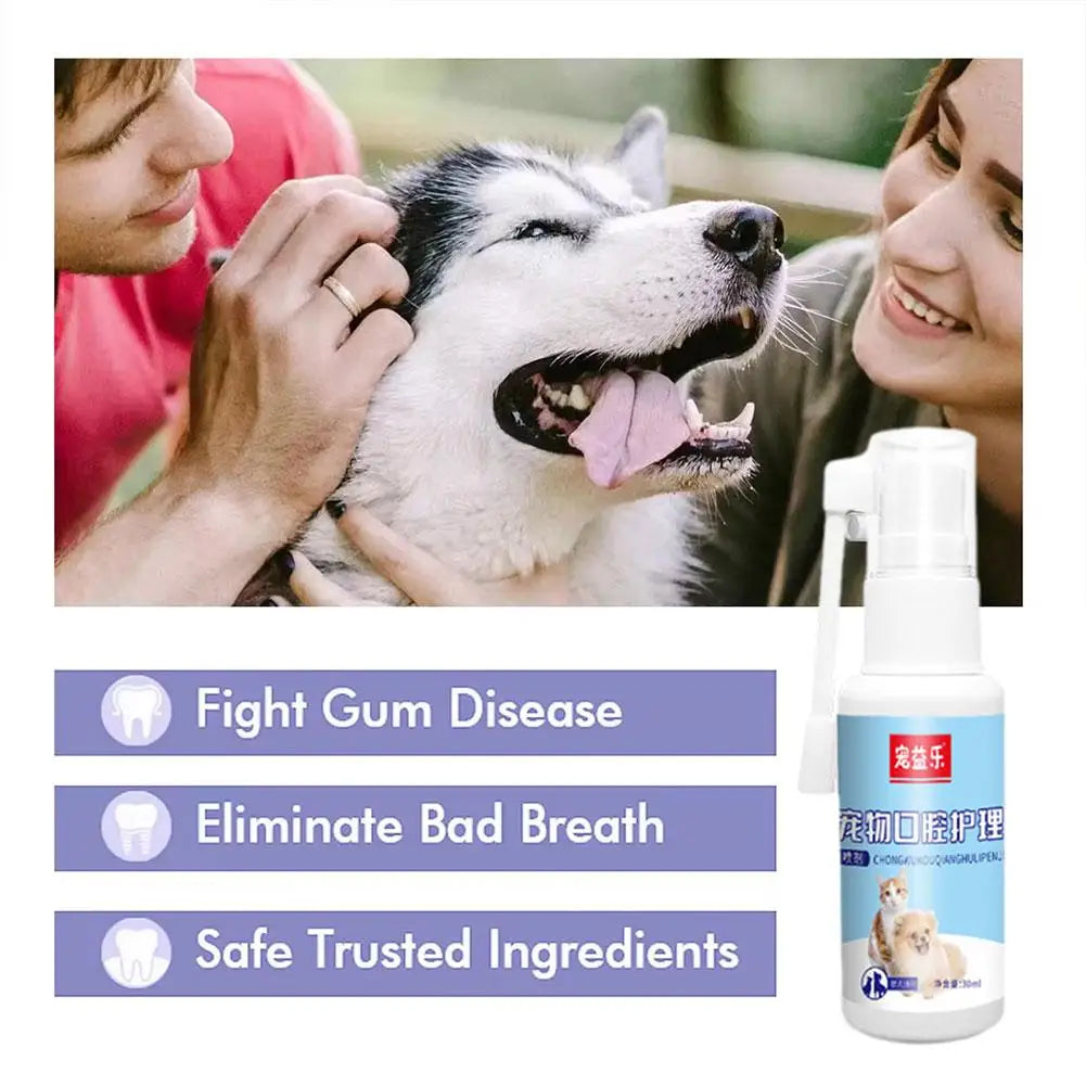 Pet Oral Care Spray for Cat Dog Pet Fresh Breath Dental Care Teeth Cleaning Anti Inflammatory Dog Gingivitis Treatment