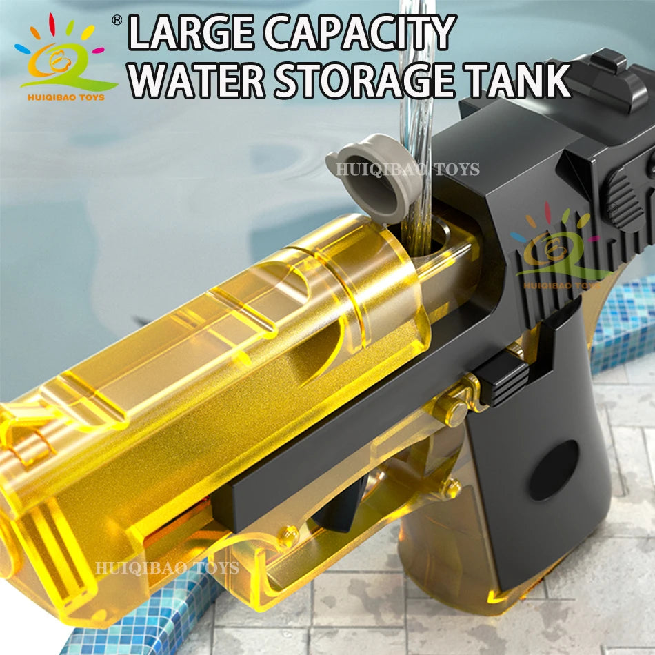 HUIQIBAO Desert Eagle Manual Water Gun Portable Summer Beach Outdoor Shooting Pistol Fight Fantasy Toys for Boys Game Adults Kid