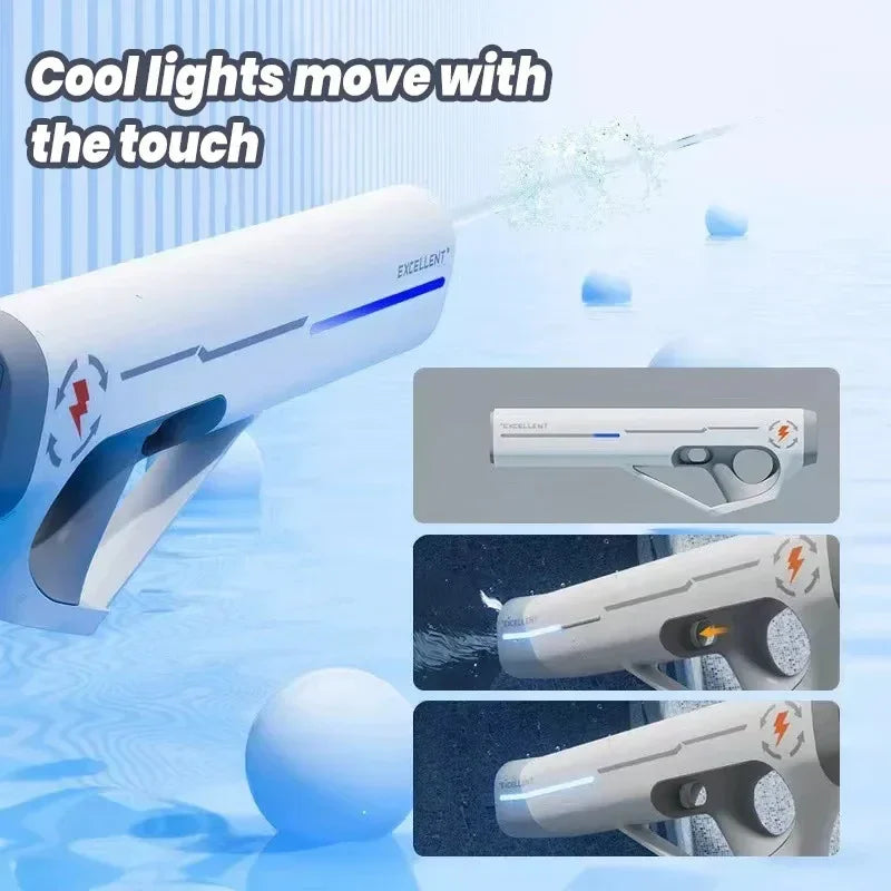 Big Super Automatic Water Gun Toy With LED Water Absorption Electric Soaker High Pressure Spray Blaster Pool Toys for Kids Adult