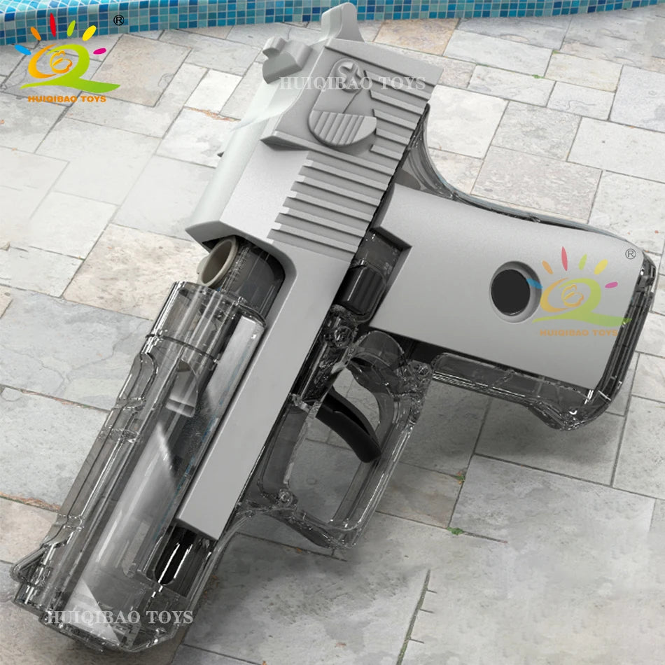 HUIQIBAO Desert Eagle Manual Water Gun Portable Summer Beach Outdoor Shooting Pistol Fight Fantasy Toys for Boys Game Adults Kid