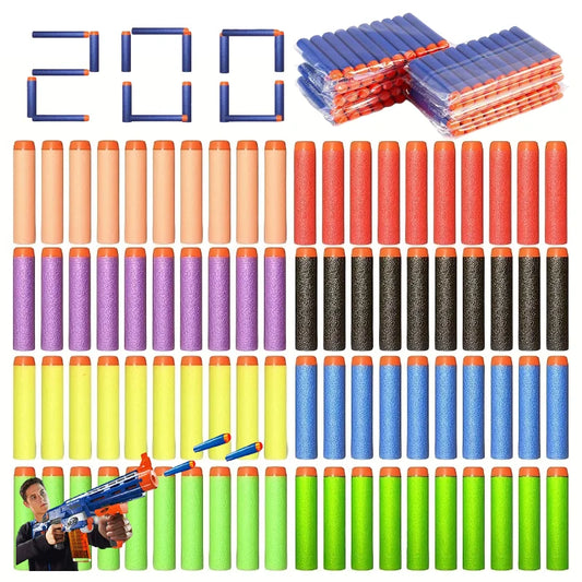 7.2cm 200pcs for Nerf Soft Bullets Darts Round Head Refill Sponge Darts Kids Children Toy Gun Bullets for NERF N-Strike Blasters