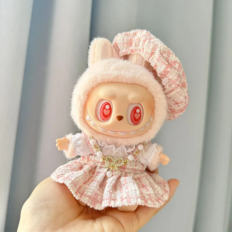 17cm Labubu I II Idol Dolls Cute Mini Plush Doll'S Clothes Korea Kpop Exo Idol Dolls