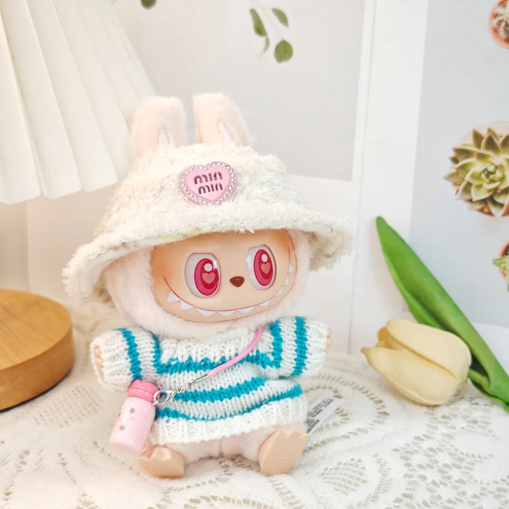 17cm Labubu I II Idol Dolls Cute Mini Plush Doll'S Clothes Korea Kpop Exo Idol Dolls