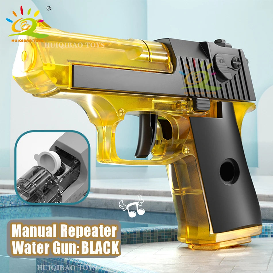 HUIQIBAO Desert Eagle Manual Water Gun Portable Summer Beach Outdoor Shooting Pistol Fight Fantasy Toys for Boys Game Adults Kid