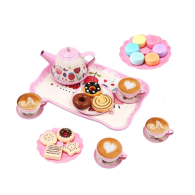 DIY Pretend Play Toy Simulation Tea Set Tableware Play Tea Game Toys Gifts For Children Kids Girls