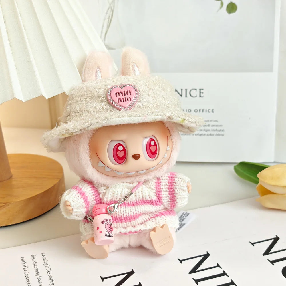 17cm Labubu I II Idol Dolls Cute Mini Plush Doll'S Clothes Korea Kpop Exo Idol Dolls