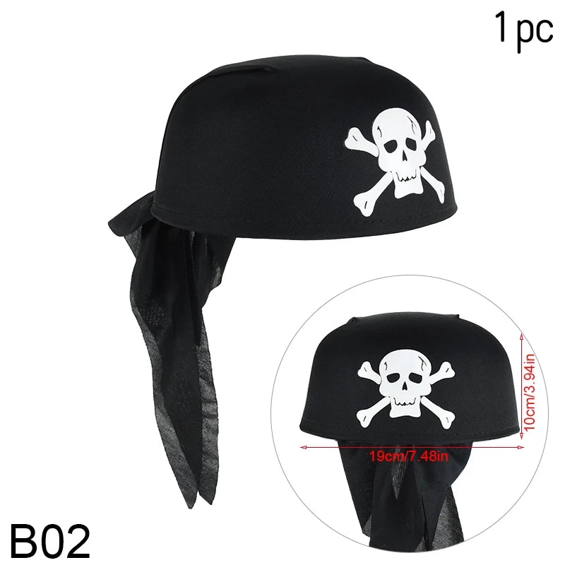 Pirate Theme Birthday Party Decor Pirate Hat Pirate Hook Plastic Coin Pirate Cosplay Props Realistic Toy Gun Gift For Kids