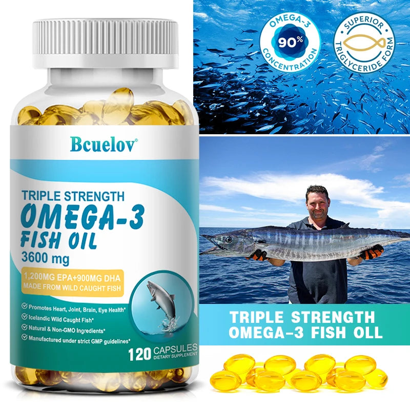 Bcuelov Omega-3 Fish Oil Dietary Supplement