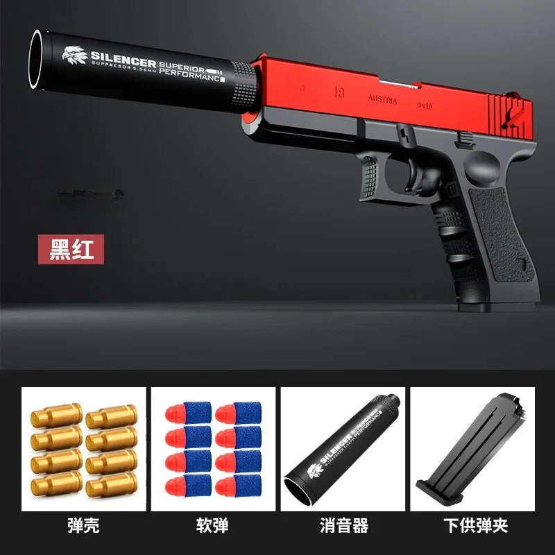 2024 M1911 Soft Bullet Toy Gun Foam Ejection Toy Foam Darts Christmas Gift Airsoft Gun With Silencer For Kid Adult New 6+