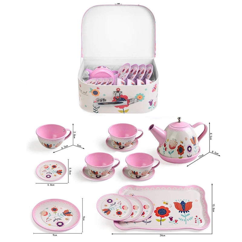 DIY Pretend Play Toy Simulation Tea Set Tableware Play Tea Game Toys Gifts For Children Kids Girls