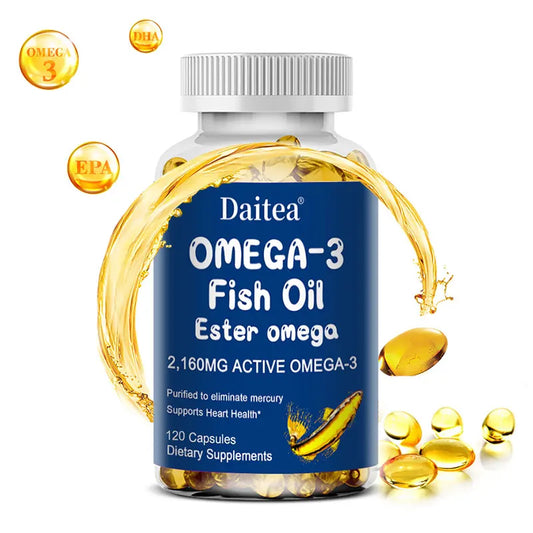 Omega 3 Fish Oil Dietary Supplement with DHA EPA to Support Eyes, Heart, Brain and Immune System