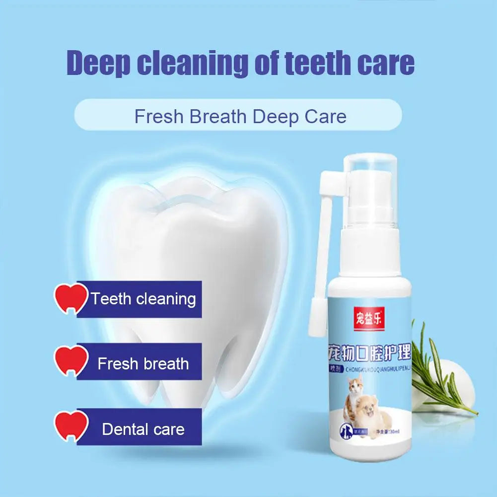 Pet Oral Care Spray for Cat Dog Pet Fresh Breath Dental Care Teeth Cleaning Anti Inflammatory Dog Gingivitis Treatment