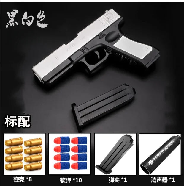 2024 M1911 Soft Bullet Toy Gun Foam Ejection Toy Foam Darts Christmas Gift Airsoft Gun With Silencer For Kid Adult New 6+