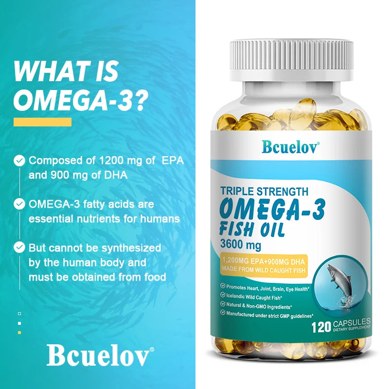 Bcuelov Omega-3 Fish Oil Dietary Supplement